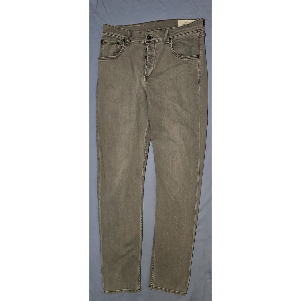 Rag and‎ Bone Jeans Mens 34x34 Gray Iron Denim Fit 2 Slim Leg Button Fly Pants